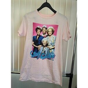 NWOT Men's  The Golden Girls Pink "Stay Golden" Shirt Size Medium